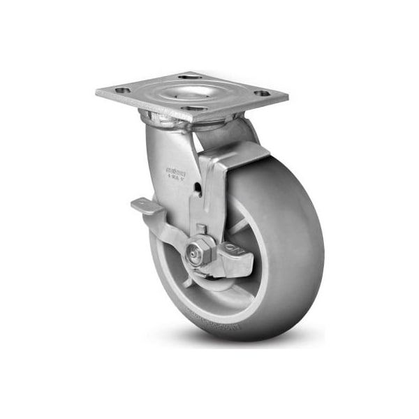 Colson Colson 4 Series Swivel Plate Caster 4.08199.559 BRK7 Rubber Top Lock Brake 8" Dia. 600 Lb. 4.08199.559 BRK7 - main